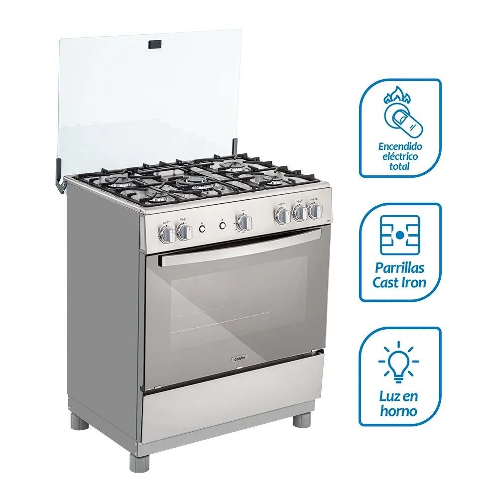 Cocina Coldex CX721 PLUS a Gas de Pie 30" 5 Quemadores Inox